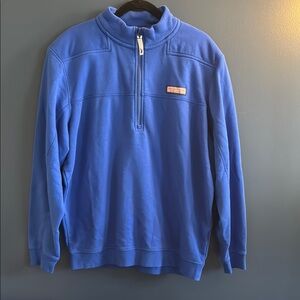 Vineyard Vines Men's Blue Quarter-Zip Sweater